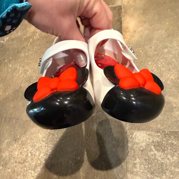 Mini Melissa white, black, red Minnie ears Maryjanes - Picture 5 of 9